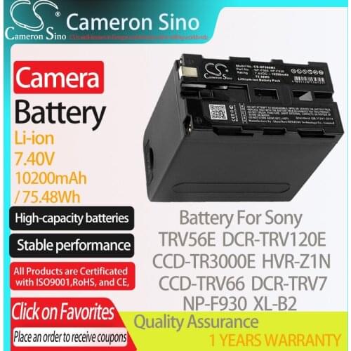 CameronSino Battery for Sony TRV56E DCR-TRV120E CCD-TR3000E CCD-TRV66 DCR-TRV7 fits Sony NP-F930 XL-B2 Digital camera Batteries
