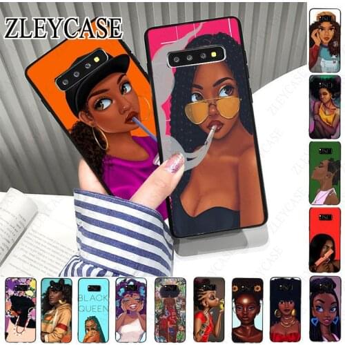 Black Girl MELANIN POPPIN Soft Phone Case For samsung galaxy s10plus s10e s10lite s9 s8plus s20 plus s7 s6edge s20ultra case
