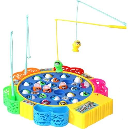 Childrens Electric Rotating Fishing Game Toy Set With Single-Layer Board Kids Play Fun Gift US Electric Early Educational
