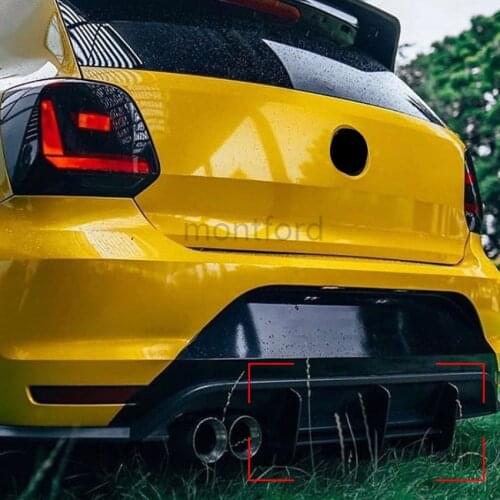 For Volkswagen VW POLO GTI 2011-2018 ABS Black Rear Bumper Lip Trunk Spoiler Rear Diffuser Protector 1Pcs Car Styling