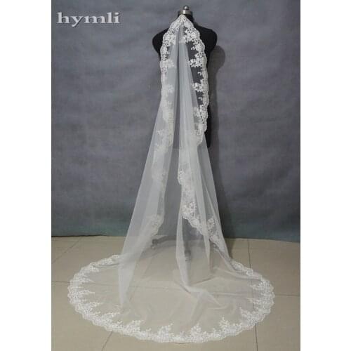 Ivory 1 layer 200cm wedding veil lace bridal veil Soft tulle blush veil