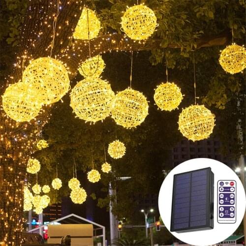 30CM Big Globe Ball Solar String Light Outdoor Christmas Solar Garland Fairy Light Wedding Party Globe Solar Hanging Light