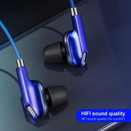 In-Ear Wired Earphone Dual Dynamic Coil 4-Speaker Stereo Headphone Earbuds Decor