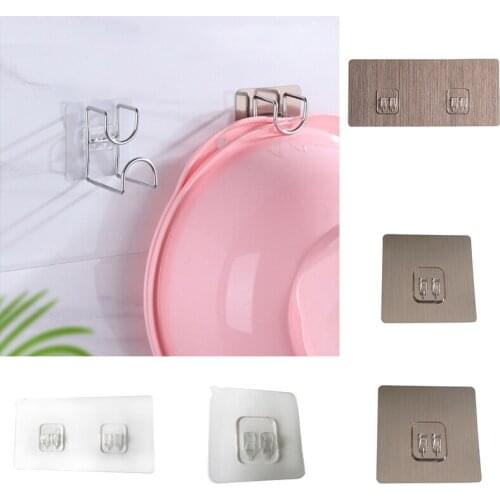 1PC Self-adhesive Hooks Waterproof Sticky Hook for Kitchen Bathroom Shelf Sticker Sticking Wall Strong Adhesive Hook Hanger
