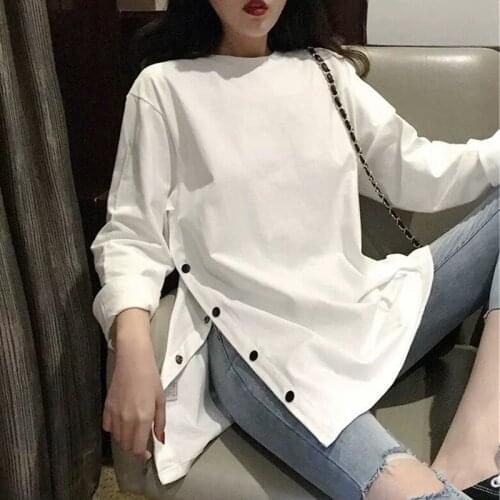 Женские длинные футболки Lucyever China At AliExpress