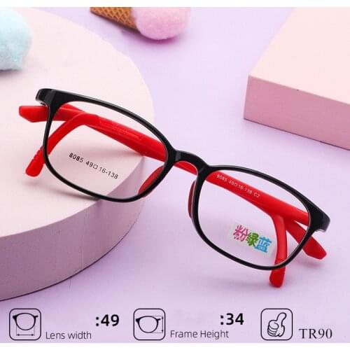 Cute Square Optical Glasses Frame Soft Flexible Silicone Kids Glasses Transparent Children Frame Eyeglasses Spectacles