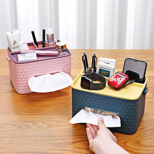 Multifunction Holder Household Living Room Dining Room Creative Lovely Simple Remote Control Storage Tissue Box Desk Organizer