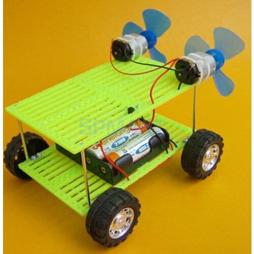 DIY Wind Powerd Car Toy Mini Motor Electrical Circuit Kit Physics Parallel Series Circuit Educational Kids Toys Teaching Aids