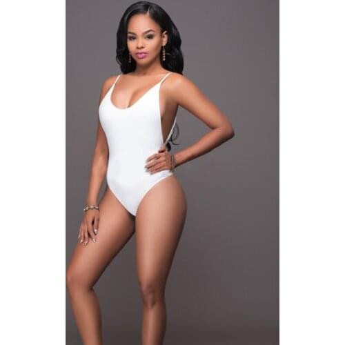 2021 New One-Piece Swimwear Women White Bathing Suit Hollow Out Beachwear Female Backless Swimsuit Sexy Solid Triangle Bikini