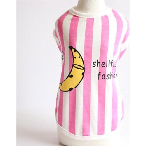 New Spring Summer Xs Dog Clothes For Small Dogs Boy Girls Teddy Pink Stripe Vest Costume Puppy Outfit Pet Clothing