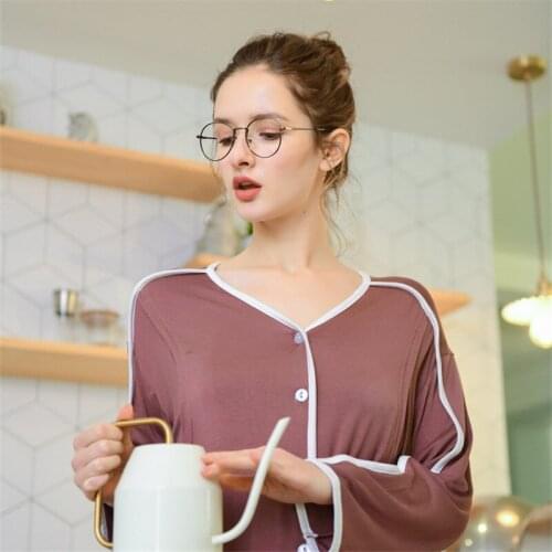 Maternity Pajamas Sets Modal High-quality Long Sleeves Sleepwear For Pregnant Pregnant Nursing Nightgown Spring Autumn 2020