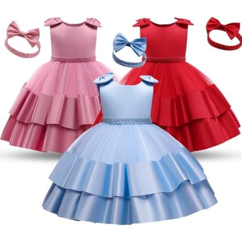 Baby Girls Birthday Dress Tulle Layers Princess Tutu Christening Gown Toddler Newborn Baptism Clothes For 12 18 24 Months Girls