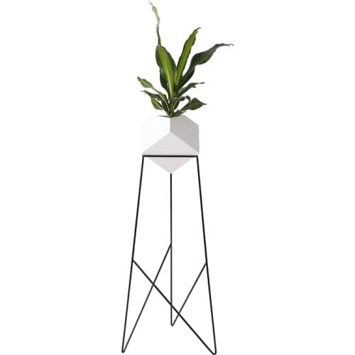 Nordic designer style iron creative modern minimalist living room bedroom floor flower stand home decoration green dill flower p