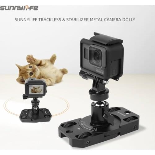 Sunnylife Stabilizer Trackless Camera Dolly Metal Bracket for POCKET 2/Gopro 9/FIMI PALM 2/Insta360 ONE X2/OSMO Action