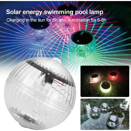 Solar Powered Floating Pond Light Garden Swimming Pool 7 Color RGB Changing LED Lamp Waterfall Fountain Submersible Ball Lights