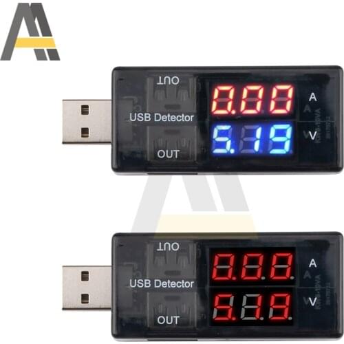 USB Voltmeter Ammeter Current Voltage Tester LCD Digital Display Power Capacity 3 Numbers Measurement USB Charge Indicator