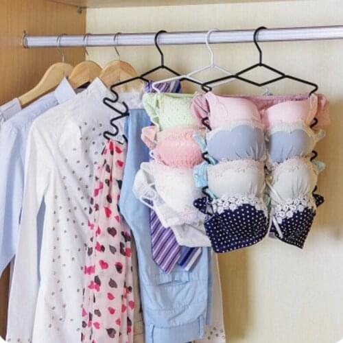 2pcs/lot metal hanger multi-layer iron clothes hangers rotate multi-functional trousers rack and tie strap rack