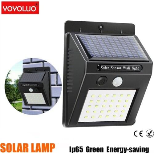 3 Modes 30LEDs Solar Light Outdoor Solar Lamp PIR Motion Sensor Wall Light Waterproof Solar Sunlight Powered Garden Street Light