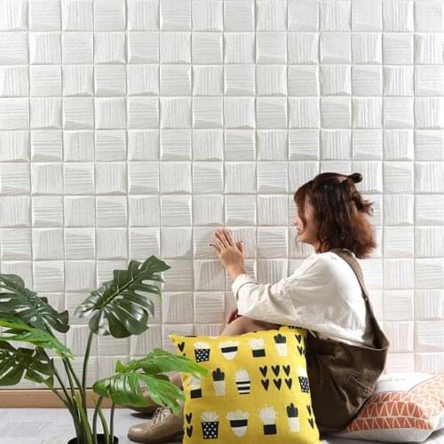 3D wall stickers Self-adhesive brick pattern sticker Waterproof wood grain mosaic TV background restaurant renovation wallpape