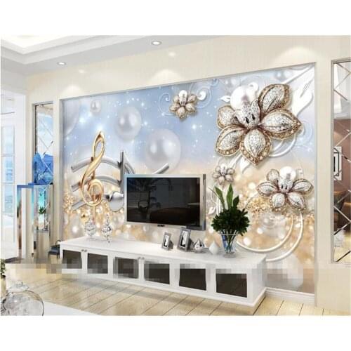Beibehang 3D Wallpaper murals Home Decorative Mural Living Room TV Background Sound Paint Bead StereoWallpaper for walls 3 d