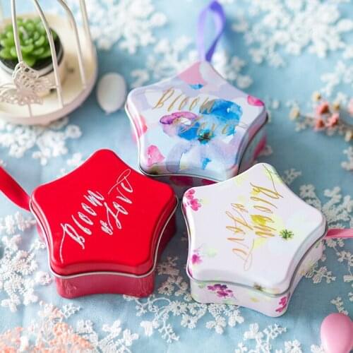 6pcs/lot Colorful Romantic Little Star Bloom Of Love Wedding Candy Box New Party Decoration Gift Box Creative Mini Cookies Box