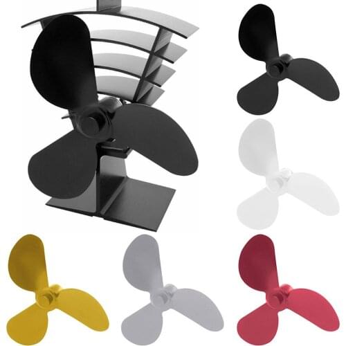 Aluminum Alloy Stove Fan Blade Heat Powered 3 Blades Stove Fan Log Burning Heat Distribution Stove Fans Fireplace Accessories
