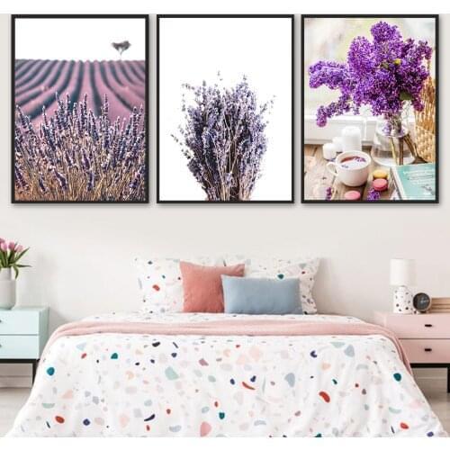 Purple Lavender Succulents Lilacs Flower Wall Art Canvas Painting Nordic Posters And Prints Wall Pictures For Living Room Decor