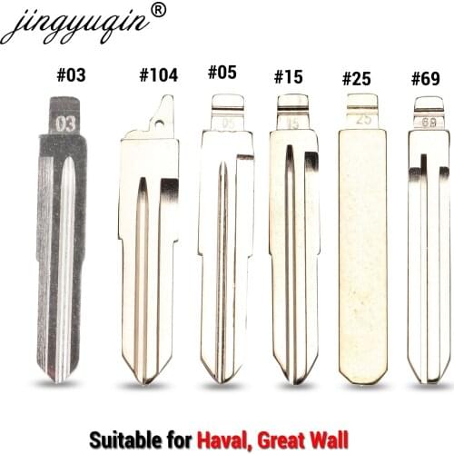 Jingyuqin 15pcs/lot No.03 15 25 69 104# Car Remote Flip Key Blade Fob For Great Wall HAVAL HOVER H1 H2 H3 H5 H8 H9 Blank