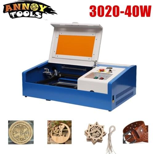 Laser Engraving Machine 40W CO2 Laser Engraver 300 x 200mm Laser Cutting Machine with Exhaust Fan USB Port