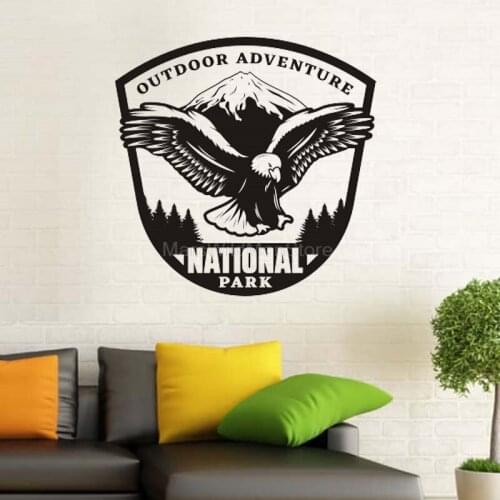 Bald Eagle Decor Outdoor Camping Woods Adventure Explorers Vinyl Wall Decal Living Room Sticker Mural Art