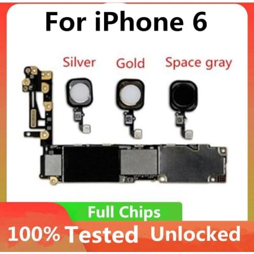 Original motherboard for iphone 616GB 32GB 64GB Clean iCloud Unlocked IOS system logic board for iphone 6 With / NO Touch ID MB