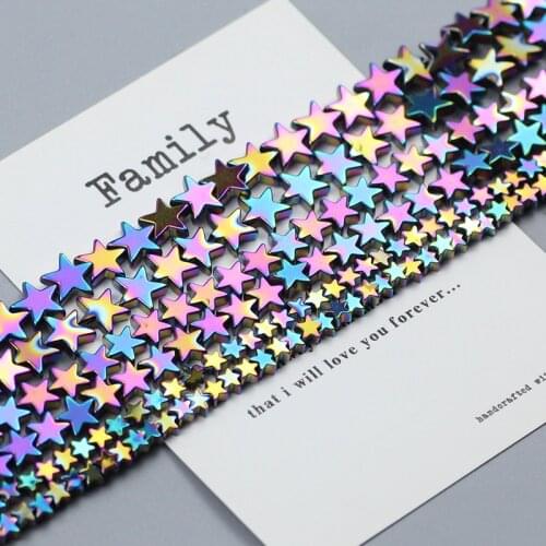 Multicolor Hematite Stars beads Plating Natural Stone Loose Spacer bead for Jewelry Making DIY Bracelet Accessories Finding 15