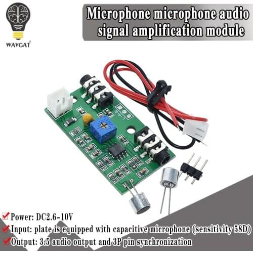 Microphone Pickup Microphone Amplifier Module Gain Adjustable Audio Amplifier Circuit AC Signal Amplifier Board