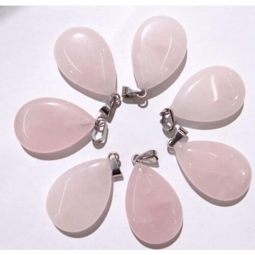 Natural stone Quartz Crystal Turquoises tiger eye Water droplets pendant for diy jewelry making necklace Accessories50pcs A8