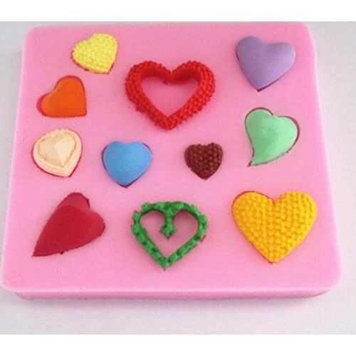 New Heart love fondant cake molds soap chocolate mould for the kitchen baking DIY cake tool kitchen tool FM047