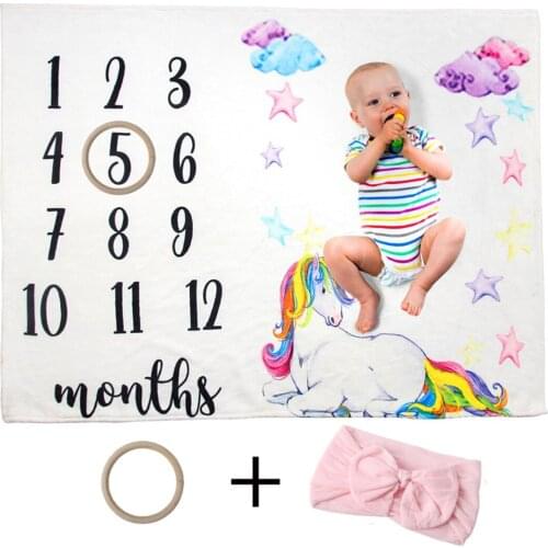 Newborn Milestone Blanket Cute Flannel Photo Background Cloth Baby Photography Background Prop