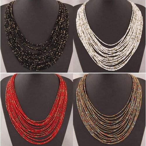 6 Colors Layers Resin Beads Cluster Big Long Statement Necklace Pendants Super Deals Necklace Handmade Gift Jewelry Accessories