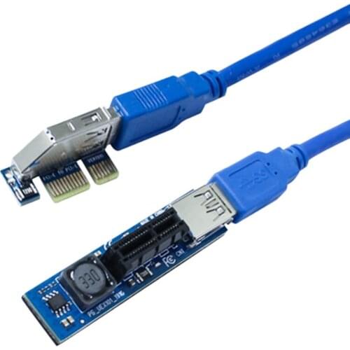 PCIE Riser Card Adapter PCIE X1 Extension Cable USB3.0 PCIE Express Lead Card Extender Raiser Card for Computer