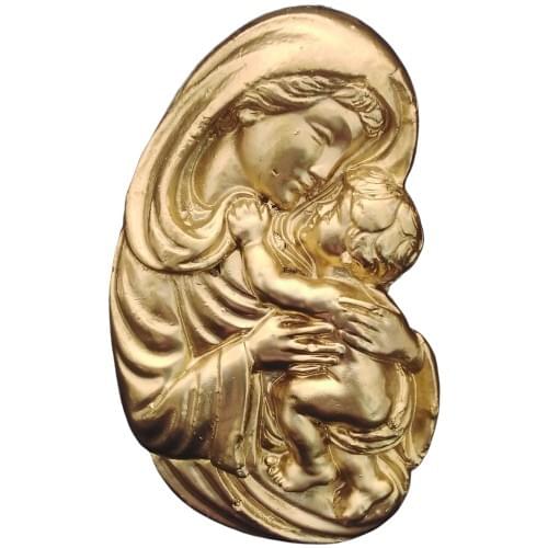 Gift Virgin Mary and Jesus Religious Object Gold Gilding sculpture handmade figurine meditation miniatures ornament statue home