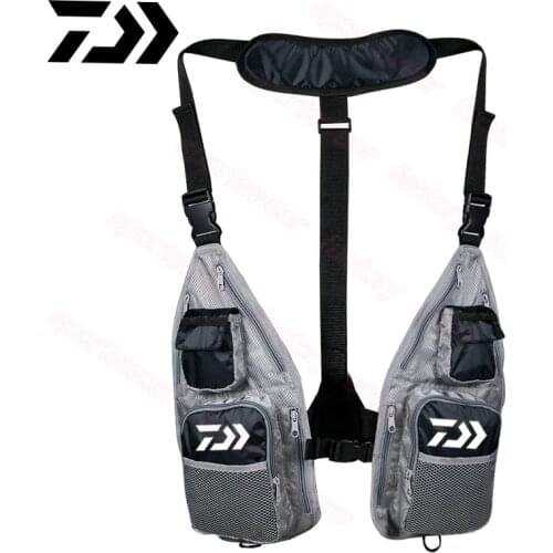 DAIWA Fishing Vest Men DAWA Breathable Swimming Life Jacket Waistcoat Survival Utility Vest Fishing Backpack for Outdoor Sport