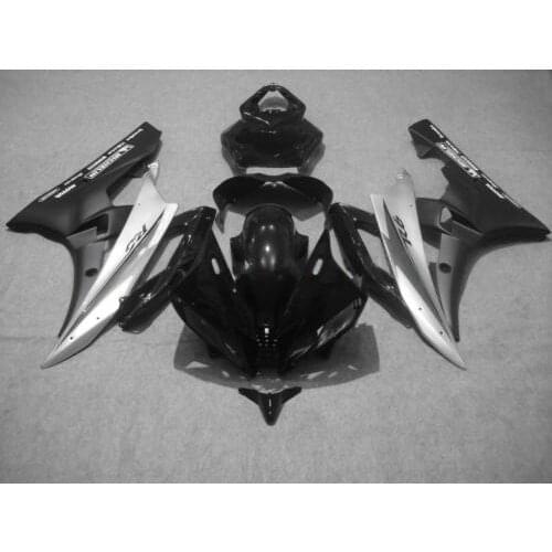 Silver black Fairing kit for YAMAHA YZFR6 06 07 YZF R6 2006 2007 Injection mold YZF600 yzfr6 06 ABS Fairings Set+7gifts YZ39