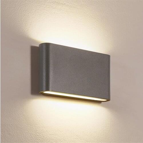 20W LED Outdoor Waterproof Rectangle Wall Lamp Aluminum UP Down Strip Wall Sconce IP65 Garden Porch Lights Indoor Decor 220V