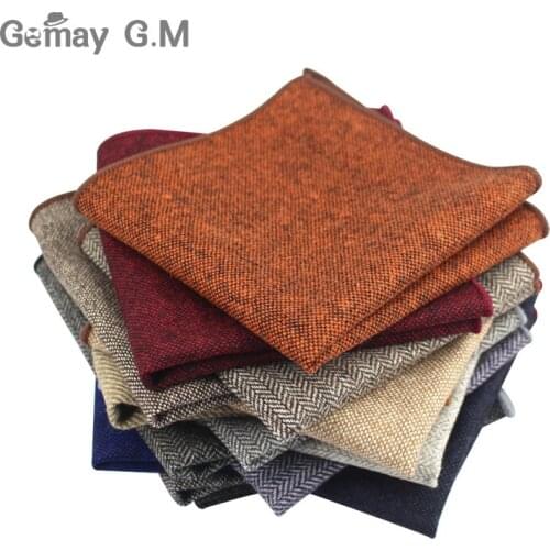 High Quality Hankerchief Scarves Business Suit Hankies Wool Casual Mens Pocket Square Solid Handkerchiefs For Wedding 23*23cm