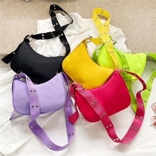 Small Flap Shoulder Crossbody Bags for Women Simple Candy Color Fashion Ladies Purse Handbags Retro Female Underarm Bag Bolsas