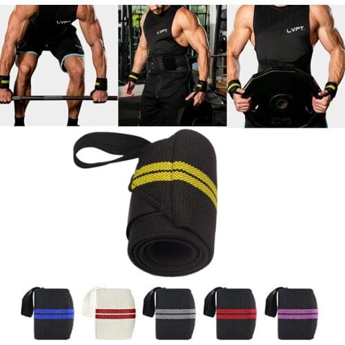 1Pair Wrist Wraps Weightlifting Support for Gym Training Bar Grip Barbell Adjustable Straps Bandage Wristband Hand Protection