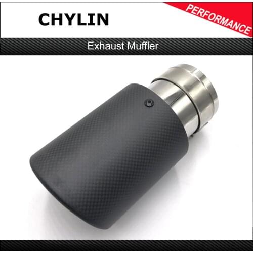 1 Pcs Car Universal Stainless Steel Exhaust Pipe Auto Matte Carbon Fiber Single Back Exhaust Muffler Tips For Ak