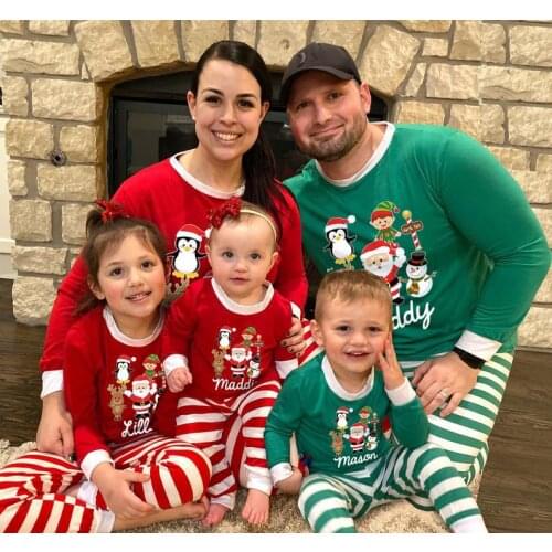 2020 Family Christmas Pajama Set Family Matching Clothes Christmas Family Appearance Clothes Adult Children Pajama Set