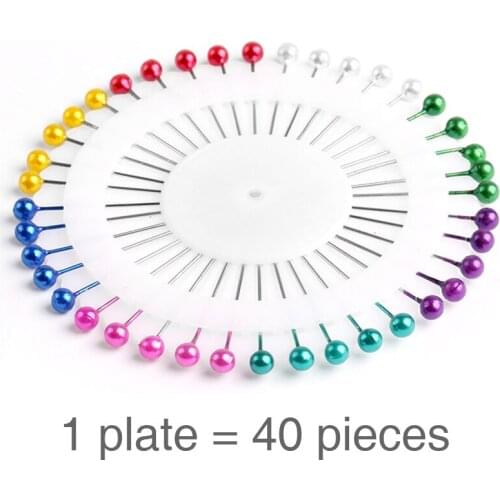 40pcs/disc Color Pin Bead Needle Diy Pearlescent Needle Insert Disc Bead Needle Clothing Positioning Needle