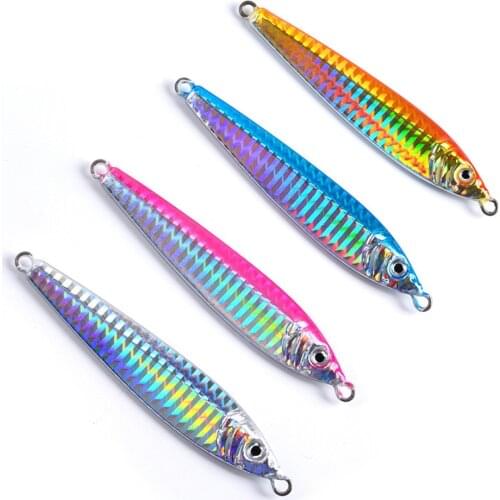 5PCS Deep Sea Bass Laser Jigging Fishing Ocean Boat Rock Beach Slow Jig Jigbait Spoon Lure Baits 60/80/100g