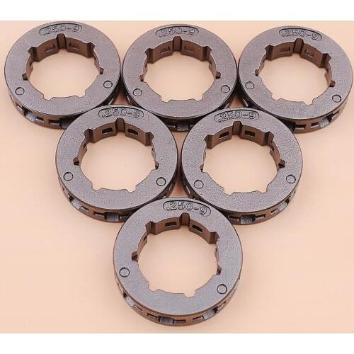 6pcs/lot .250" 9 Teeth Sprocket Rim For Husqvarna 40 45 49 50 51 55 154 254 257 262 340 345 346XP 350 351 353 372 Small Spline